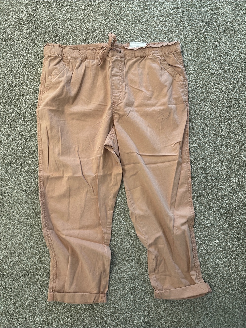 Sonoma Women's Drawstring Crop Pants - Dark Tan